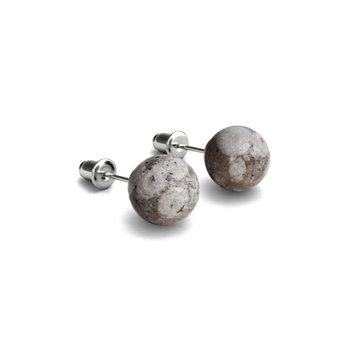Fossiler Jaspis | 925er Sterlingsilber | Edelstein-Ohrstecker